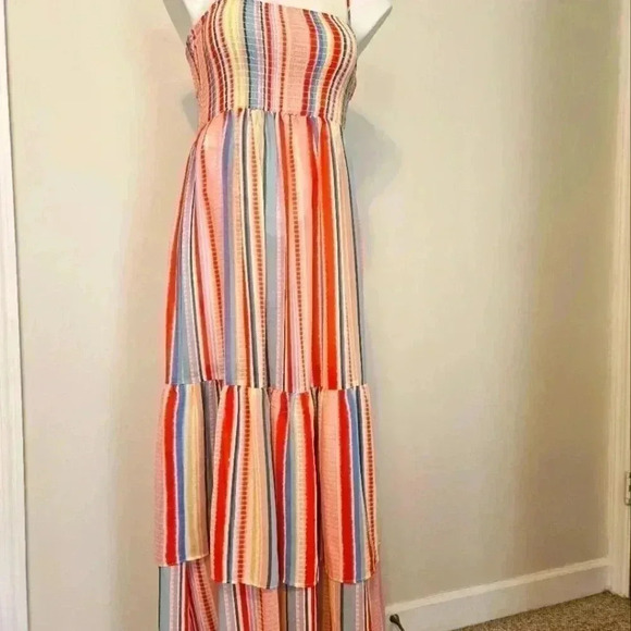 NEW! Jack by BB Dakota/Multi-color Tiered Maxi Dress/ Size XS - Picture 4 of 14